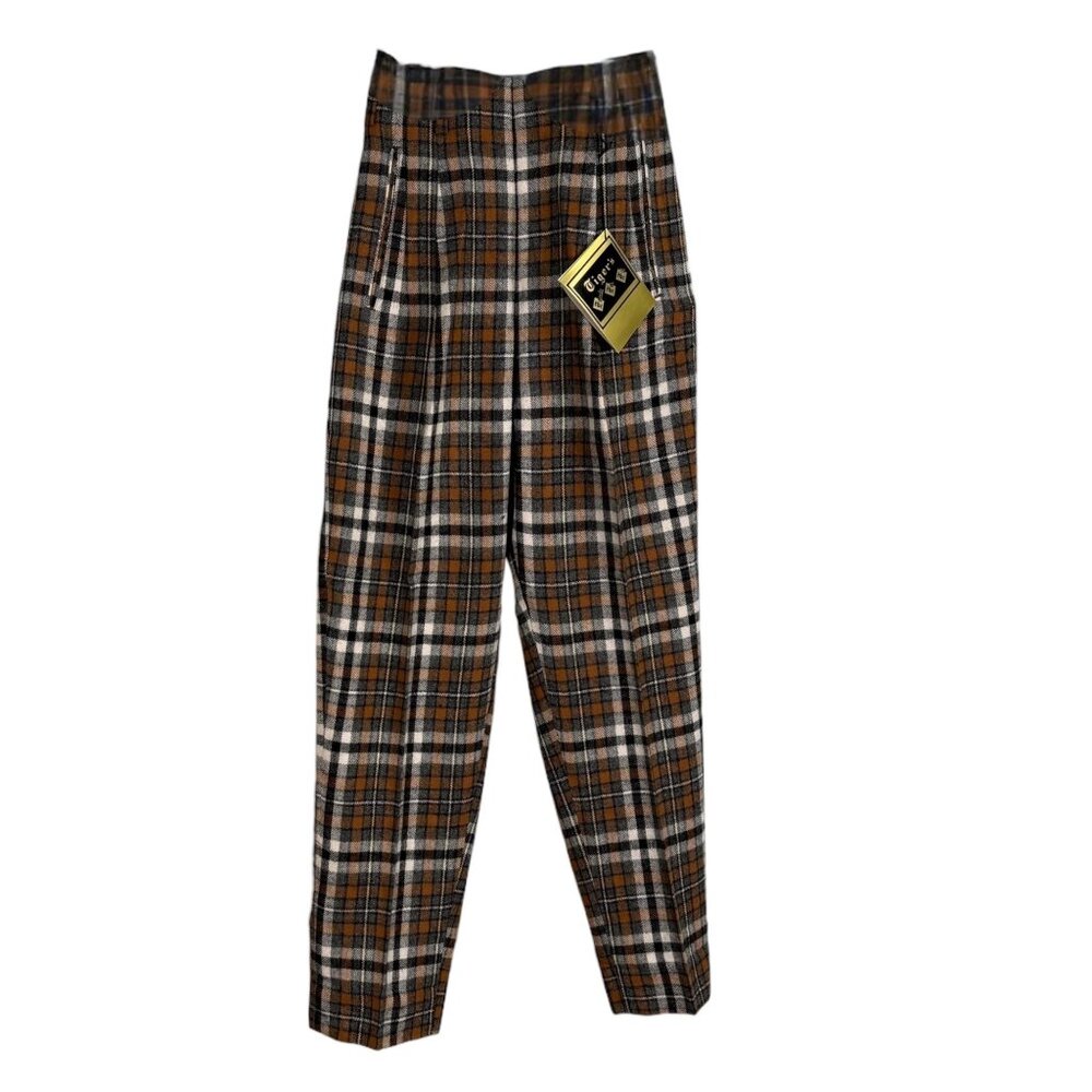 Tigers Formula For Fit Plaid Pants Side Zipper Vintage 60s Made In USA